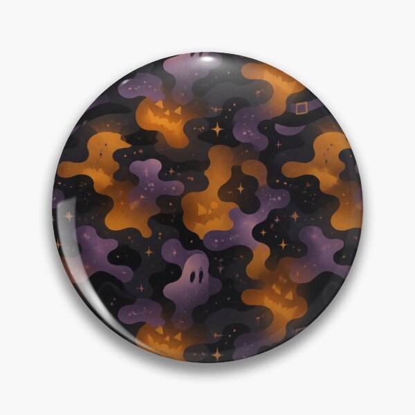 Item preview, Halloween Nightfall Camo – Seamless Witch‑Hat, Ghost & Pumpkin Pattern designed and sold by The Digital Compass.