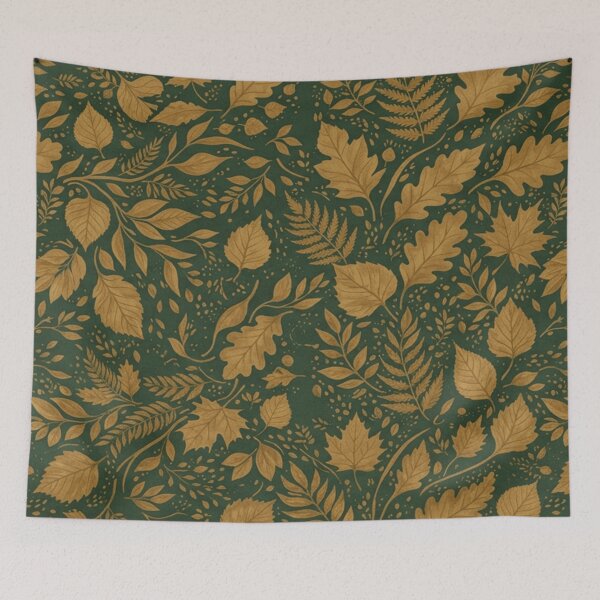 Item preview, Dark Green Autumn Foliage Pattern designed and sold by SassyArtistry.