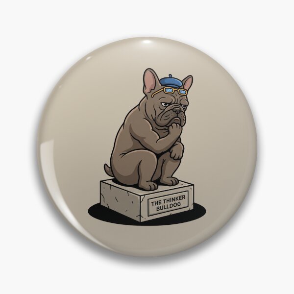 Item preview, The Thinker As A French Bulldog designed and sold by Rare By Hero.