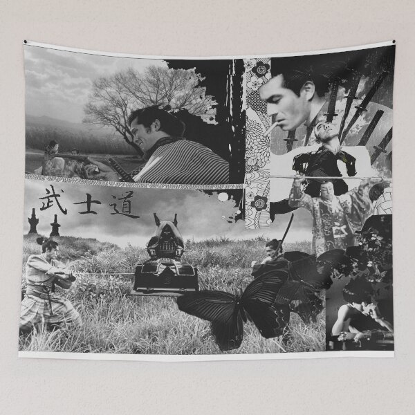 Item preview, Japanese Cinema Collage Poster - Harakiri/Seven Samurai/Branded to Kill/ Drunken Angel/Ugetsu (Kurosawa-Mizoguchi-Kobayashi) designed and sold by Georges de Ménilmontant.