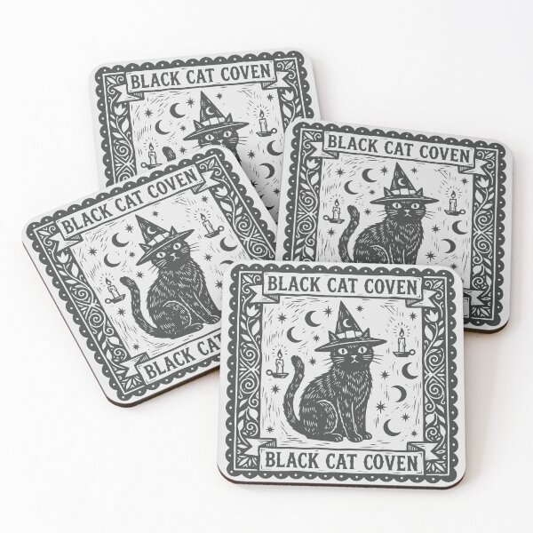 Item preview, Black Cat Coven Vintage Witchy Cat Halloween designed and sold by NUSA NIPA.
