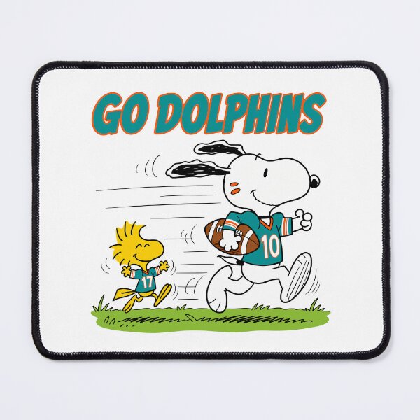 Item preview, Snoopy & Woodstock Miami Dolphins Football Retro F375 designed and sold by GLUVY-THEME.