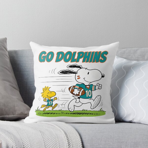 Item preview, Snoopy & Woodstock Miami Dolphins Football Retro F375 designed and sold by GLUVY-THEME.
