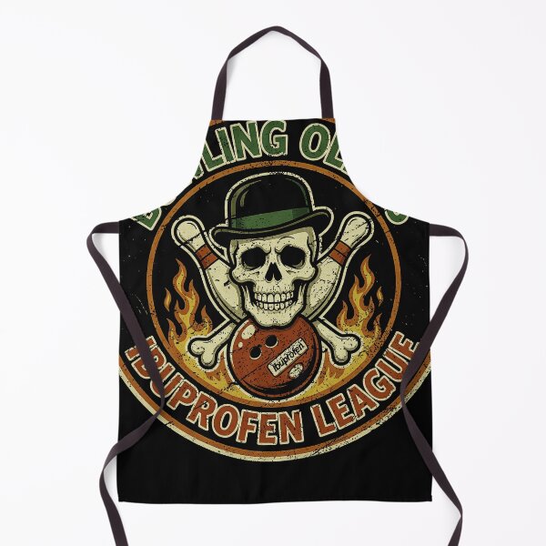 Item preview, Bowling Oldies Ibuprofen League Vintage Skull Bowler Design designed and sold by GiftsProShop.