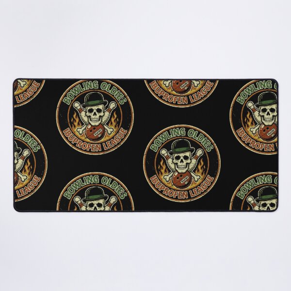 Item preview, Bowling Oldies Ibuprofen League Vintage Skull Bowler Design designed and sold by GiftsProShop.