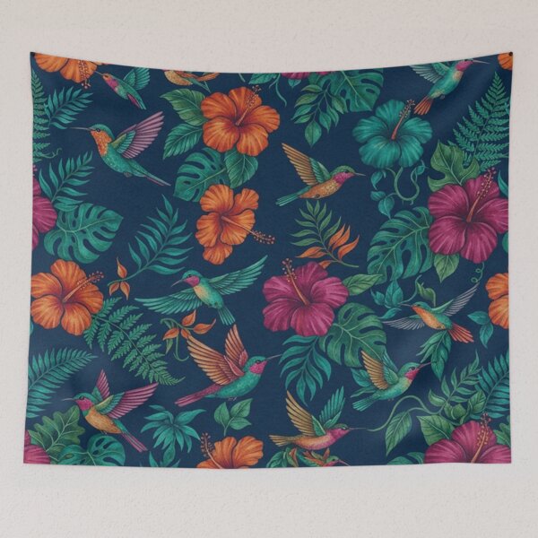 Item preview, Tropical Birds and Hibiscus Pattern designed and sold by SassyArtistry.