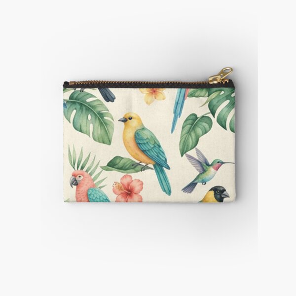 Item preview, Colorful Tropical Parrots and Leaves Pattern designed and sold by SassyArtistry.