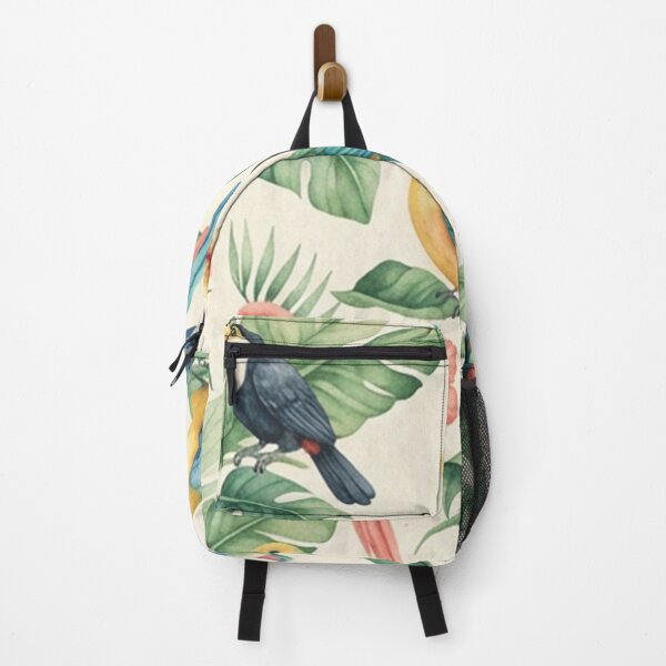 Item preview, Colorful Tropical Parrots and Leaves Pattern designed and sold by SassyArtistry.