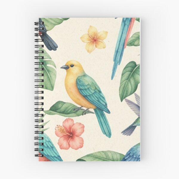 Item preview, Colorful Tropical Parrots and Leaves Pattern designed and sold by SassyArtistry.