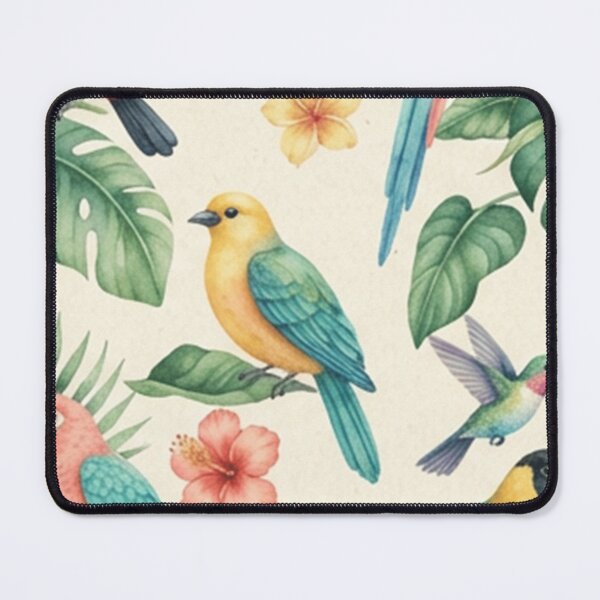 Item preview, Colorful Tropical Parrots and Leaves Pattern designed and sold by SassyArtistry.