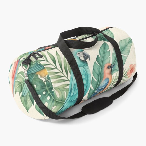 Item preview, Colorful Tropical Parrots and Leaves Pattern designed and sold by SassyArtistry.