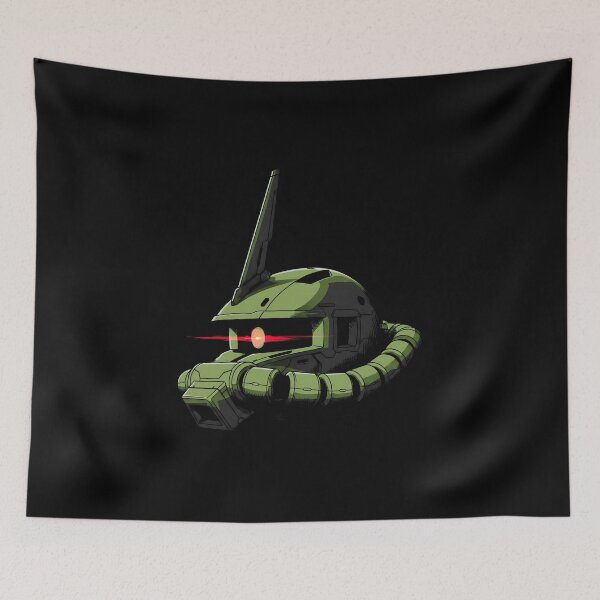 Item preview, gunpla poster MS-06 Zaku II gundam head digital art illustration designed and sold by sabartgunpla.