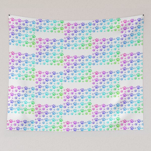 Item preview, Rainbow Paw Pattern Black designed and sold by Madrigalleryp.
