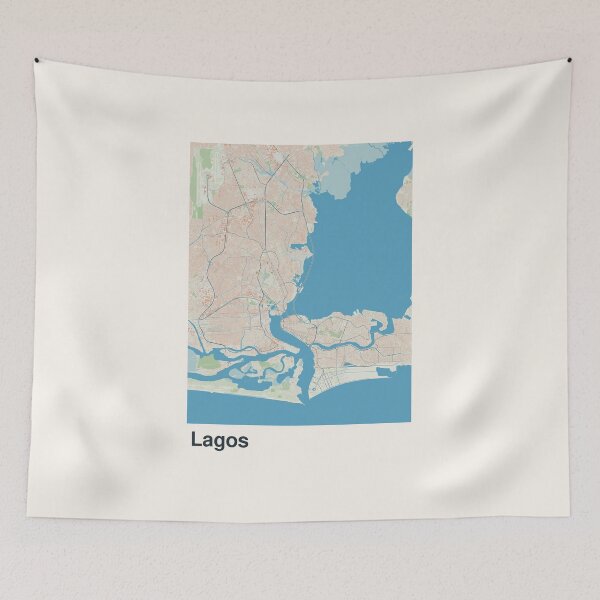 Item preview, Lagos Minimalistic Map Art designed and sold by MapsNerd.