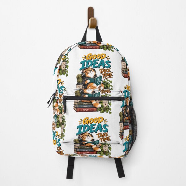 Item preview, Good Ideas Take Time Funny Cat Reading Books Motivational Design designed and sold by BDLuck2021.