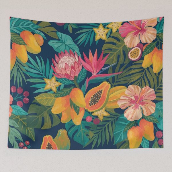 Item preview, Colorful Tropical Fruit and Floral Pattern designed and sold by SassyArtistry.
