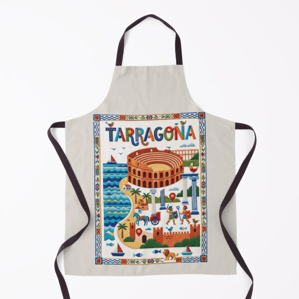 Item preview, Tarragona Spain Roman Amphitheatre Embroidered Travel Illustration designed and sold by Witsprings.