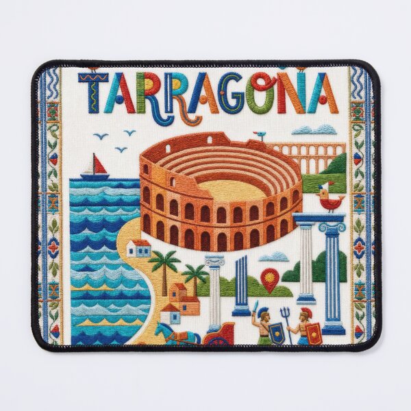 Item preview, Tarragona Spain Roman Amphitheatre Embroidered Travel Illustration designed and sold by Witsprings.