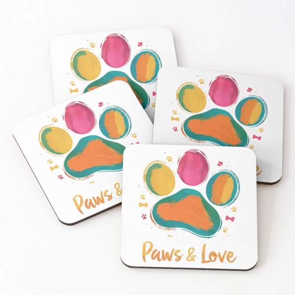 Item preview, Watercolor Pawprints Cat Dog Lovers Abstract Art designed and sold by Madrigalleryp.