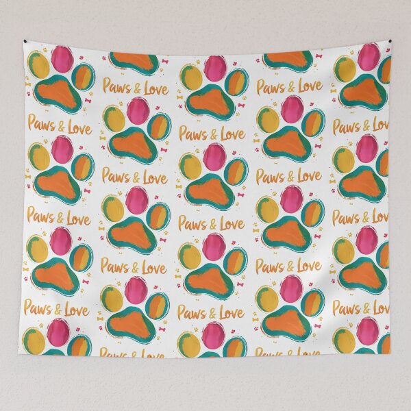 Item preview, Watercolor Pawprints Cat Dog Lovers Abstract Art designed and sold by Madrigalleryp.