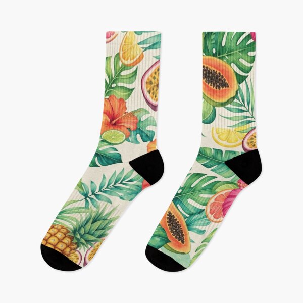 Item preview, Tropical Papaya Pineapple Floral Pattern designed and sold by SassyArtistry.