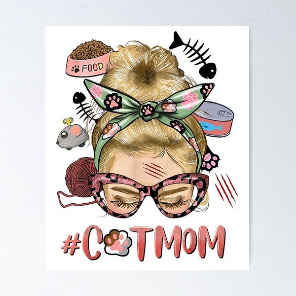Item preview, Blonde Messy Bun Cat Mom Mothers Day Gift designed and sold by Relviddarts.