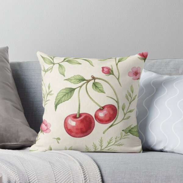 Item preview, Watercolor Cherry Floral Botanical Pattern designed and sold by SassyArtistry.