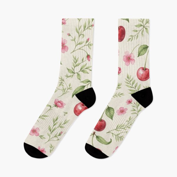 Item preview, Watercolor Cherry Floral Botanical Pattern designed and sold by SassyArtistry.