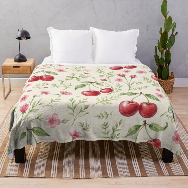 Item preview, Watercolor Cherry Floral Botanical Pattern designed and sold by SassyArtistry.