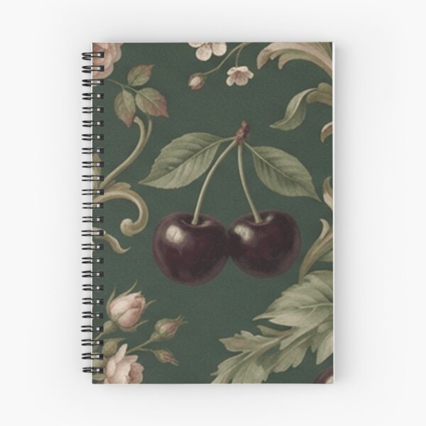 Item preview, Vintage Black Cherry Floral Pattern designed and sold by SassyArtistry.