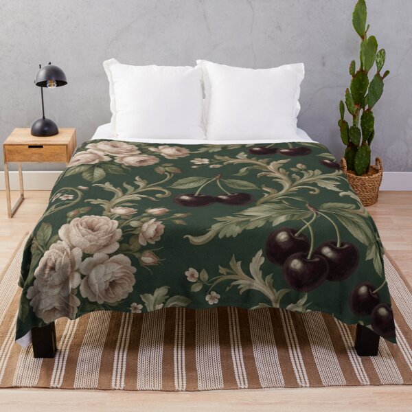 Item preview, Vintage Black Cherry Floral Pattern designed and sold by SassyArtistry.