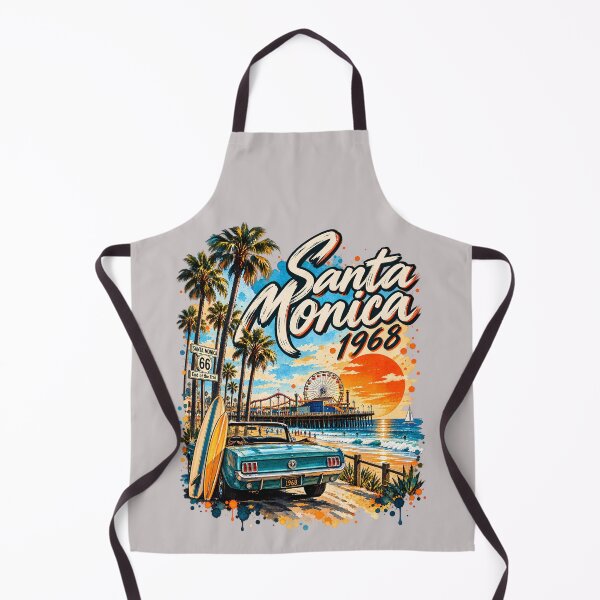 Item preview, Santa Monica 1968 - Vintage California Surf, Route 66 & Pier Poster designed and sold by malero-design.