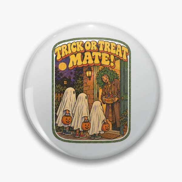 Item preview, Trick or Treat Mate Retro Halloween Ghost Kids Aussie Halloween designed and sold by Yellowriversss.