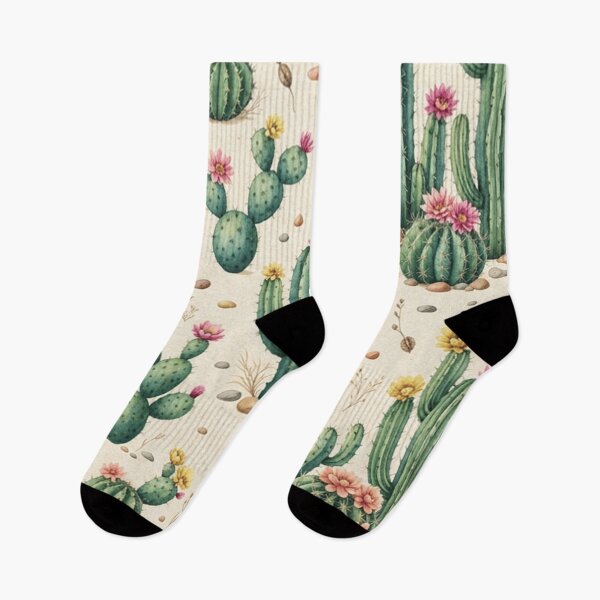 Item preview, Vintage Flowering Cactus Desert Pattern designed and sold by SassyArtistry.