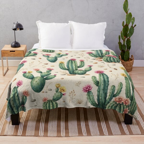 Item preview, Vintage Flowering Cactus Desert Pattern designed and sold by SassyArtistry.