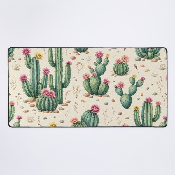Item preview, Vintage Flowering Cactus Desert Pattern designed and sold by SassyArtistry.