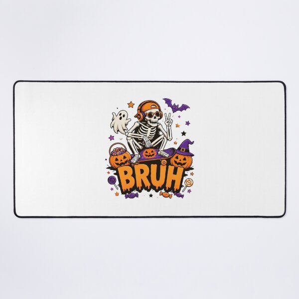 Item preview, Skeleton Skateboarding Pumpkin Halloween Bruh Funny designed and sold by Dmo3HarkoArt.