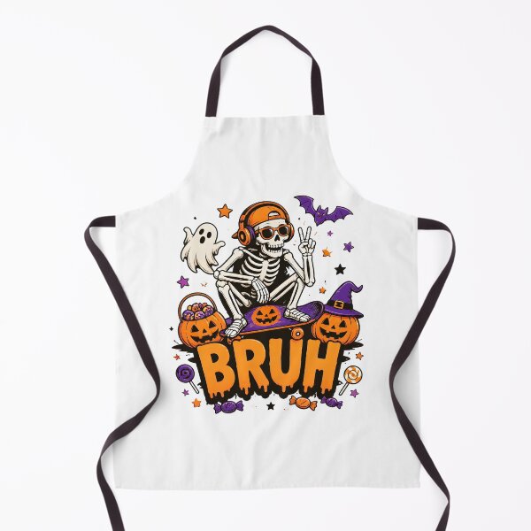 Item preview, Skeleton Skateboarding Pumpkin Halloween Bruh Funny designed and sold by Dmo3HarkoArt.