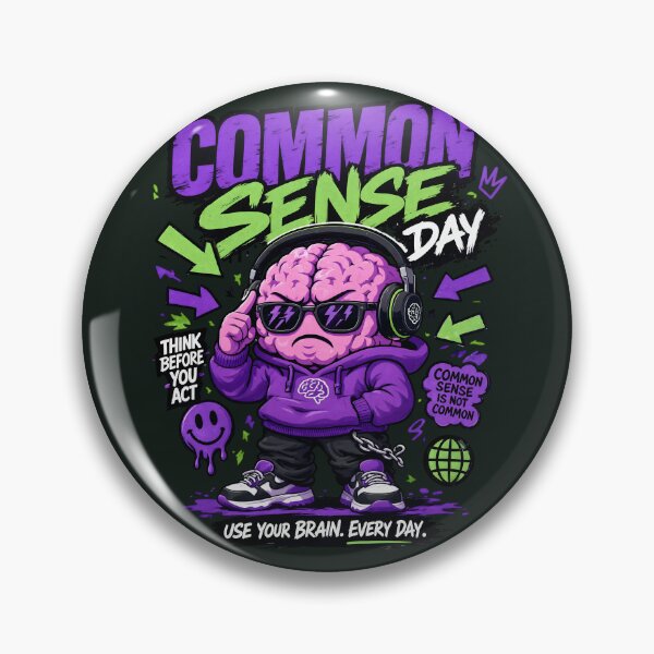 Item preview, Cool Brain Character Common Sense Day Streetwear designed and sold by CloudyCatArt.