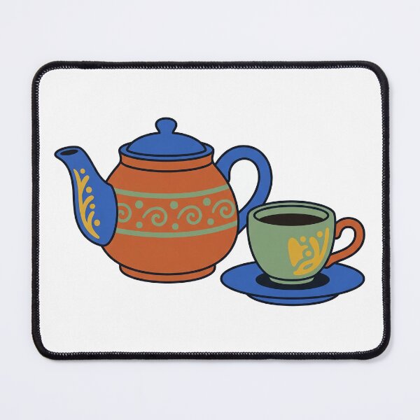 Item preview, Artisan Ceramic Teapot and Cup Flat Color Illustration designed and sold by seunghus.