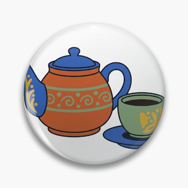 Item preview, Artisan Ceramic Teapot and Cup Flat Color Illustration designed and sold by seunghus.