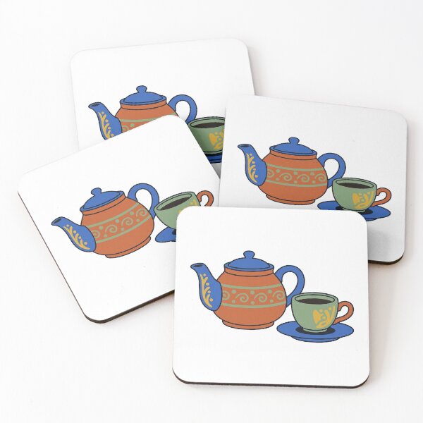 Item preview, Artisan Ceramic Teapot and Cup Flat Color Illustration designed and sold by seunghus.