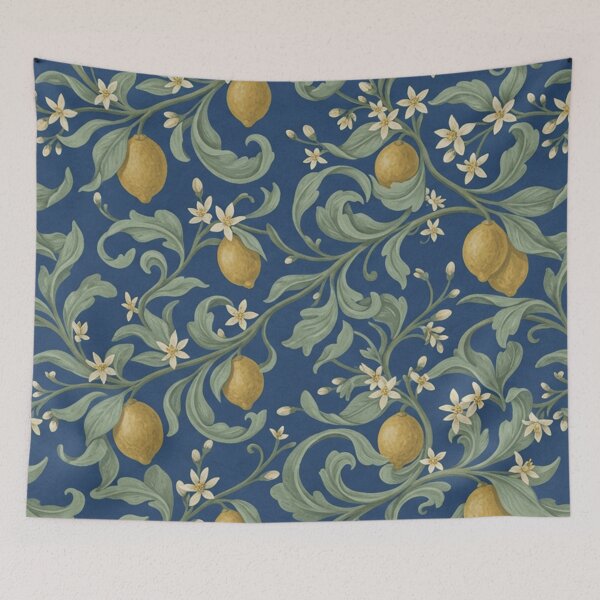 Item preview, Vintage Lemon Vine Floral Pattern designed and sold by SassyArtistry.