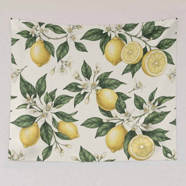 Item preview, Vintage Botanical Lemon Blossom Pattern designed and sold by SassyArtistry.