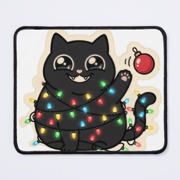Item preview, Christmas Lights Cat Knocked Off Ornaments designed and sold by Keizoku Studio.