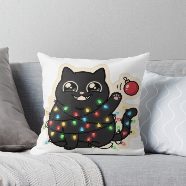 Item preview, Christmas Lights Cat Knocked Off Ornaments designed and sold by Keizoku Studio.