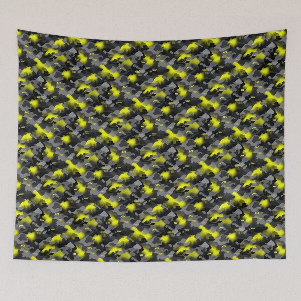Item preview, Fluorescent Yellow Cyber‑Urban Camouflage – Seamless Pattern designed and sold by The Digital Compass.