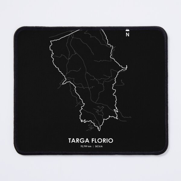 Item preview, Targa Florio Sicily Race Track Map Design in White designed and sold by PORTALSTAR.