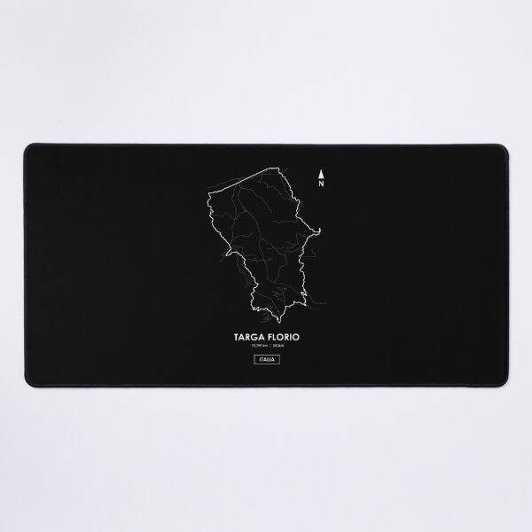 Item preview, Targa Florio Sicily Race Track Map Design in White designed and sold by PORTALSTAR.