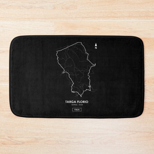 Item preview, Targa Florio Sicily Race Track Map Design in White designed and sold by PORTALSTAR.
